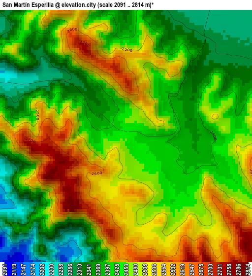 San Martín Esperilla elevation map