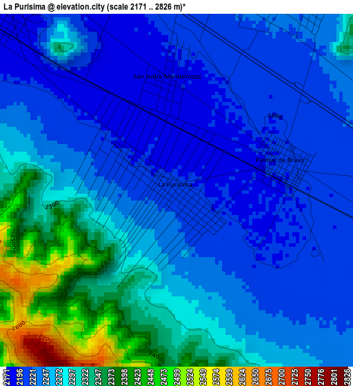 La Purísima elevation map