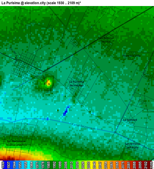 La Purísima elevation map