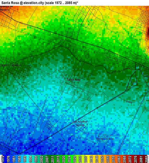 Santa Rosa elevation map