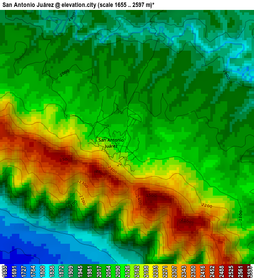 San Antonio Juárez elevation map