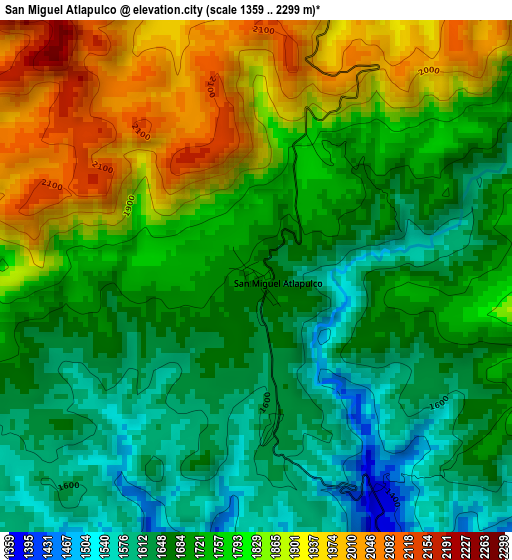 San Miguel Atlapulco elevation map