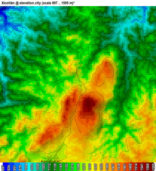 Xicotlán elevation map