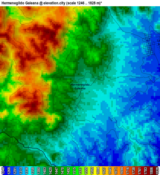 Hermenegildo Galeana elevation map