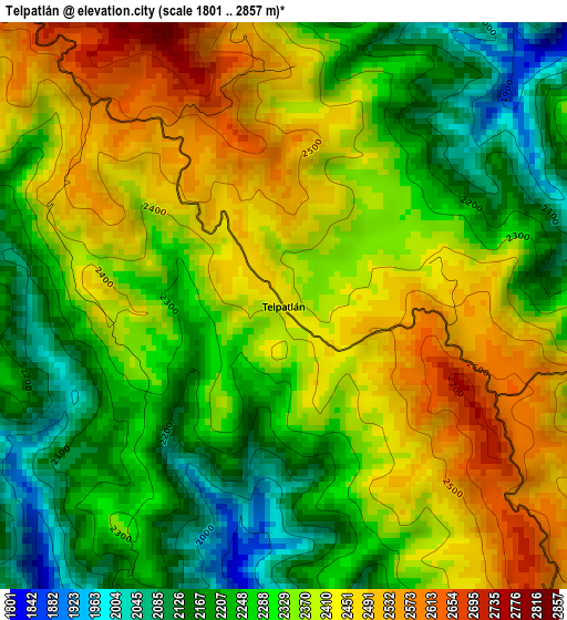 Telpatlán elevation map