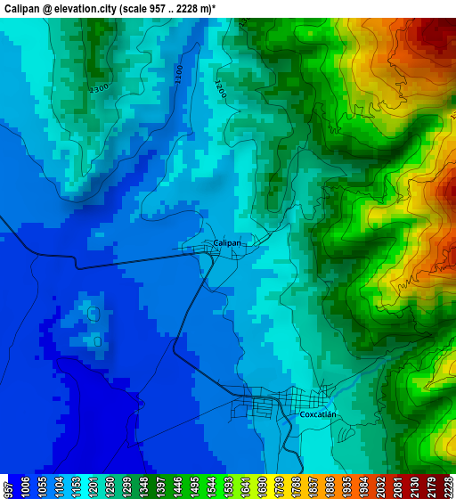 Calipan elevation map