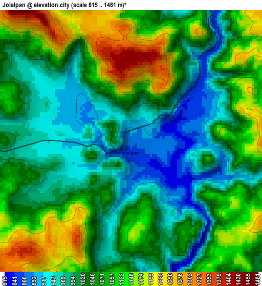 Jolalpan elevation map