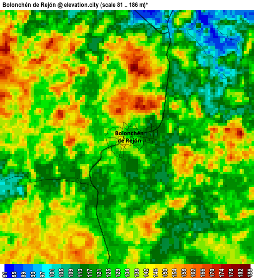 Bolonchén de Rejón elevation map