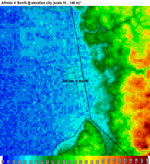 Alfredo V. Bonfil elevation map