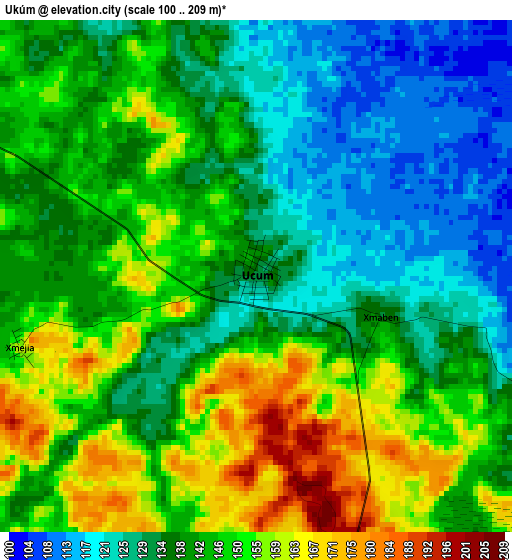 Ukúm elevation map