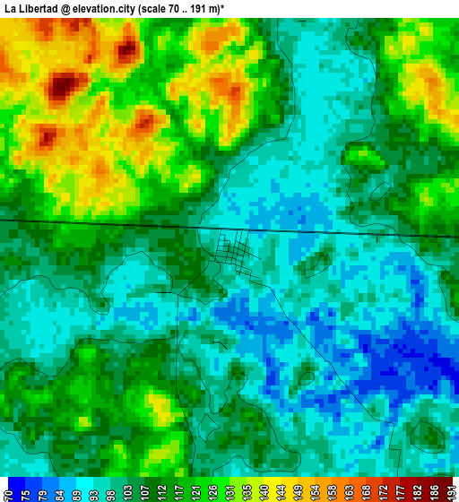 La Libertad elevation map