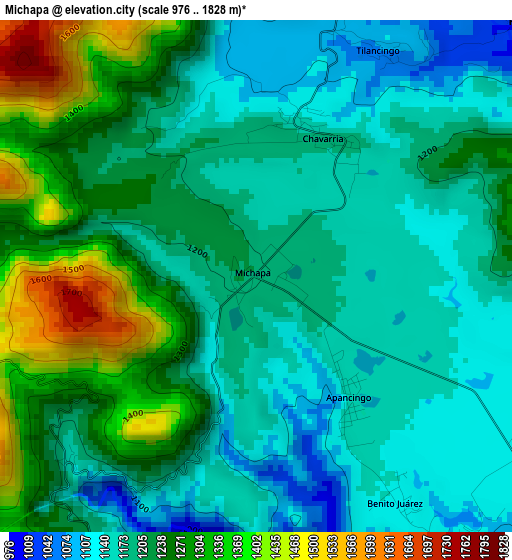 Michapa elevation map