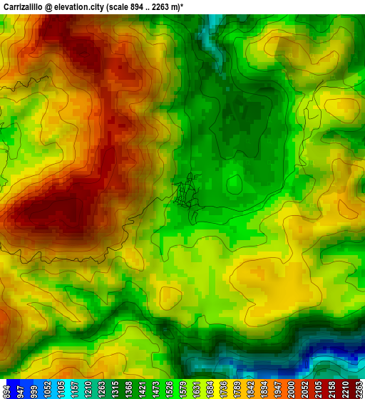 Carrizalillo elevation map