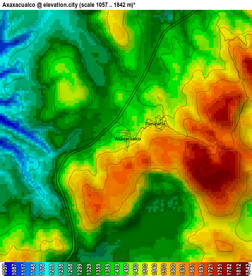 Axaxacualco elevation map