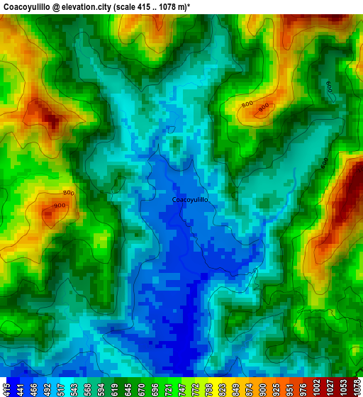 Coacoyulillo elevation map