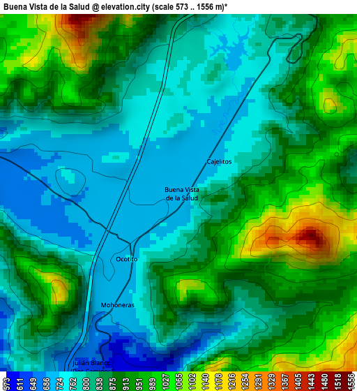 Buena Vista de la Salud elevation map