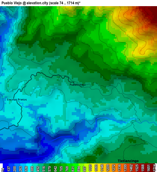 Pueblo Viejo elevation map