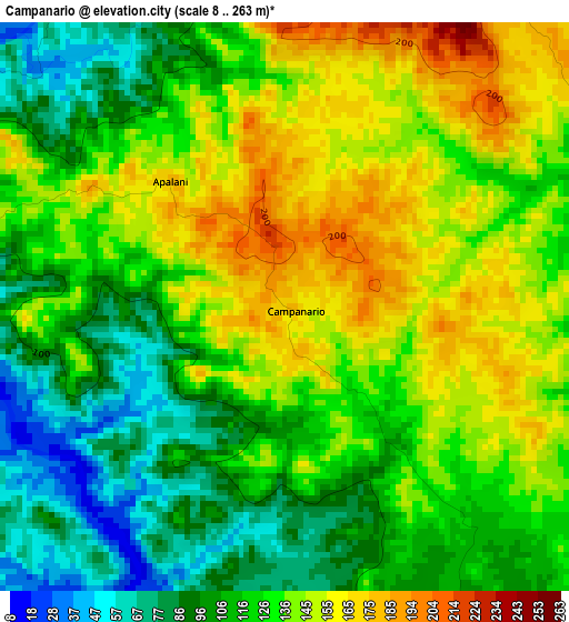 Campanario elevation map