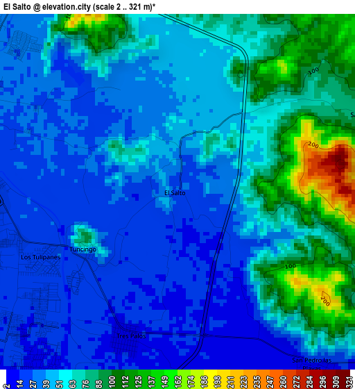 El Salto elevation map