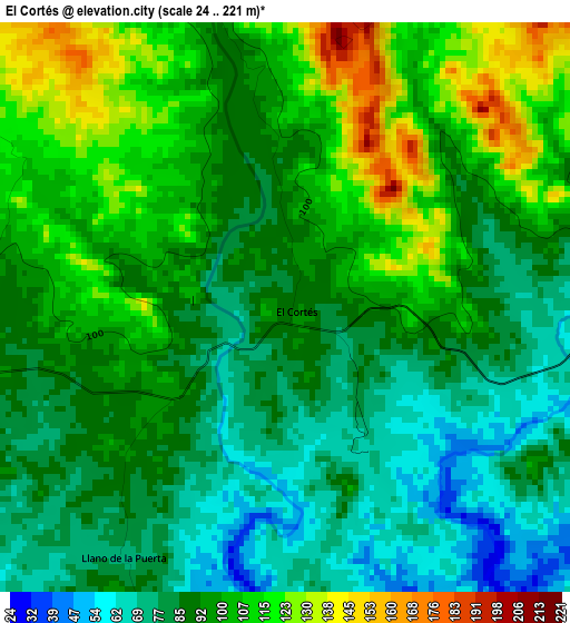 El Cortés elevation map