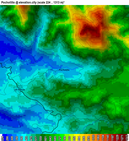 Pochotillo elevation map