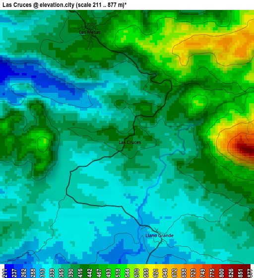 Las Cruces elevation map