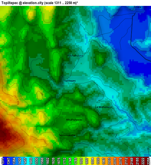 Topiltepec elevation map