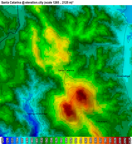 Santa Catarina elevation map