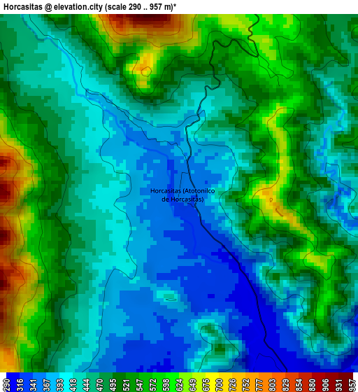 Horcasitas elevation map