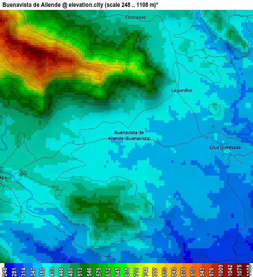 Buenavista de Allende elevation map