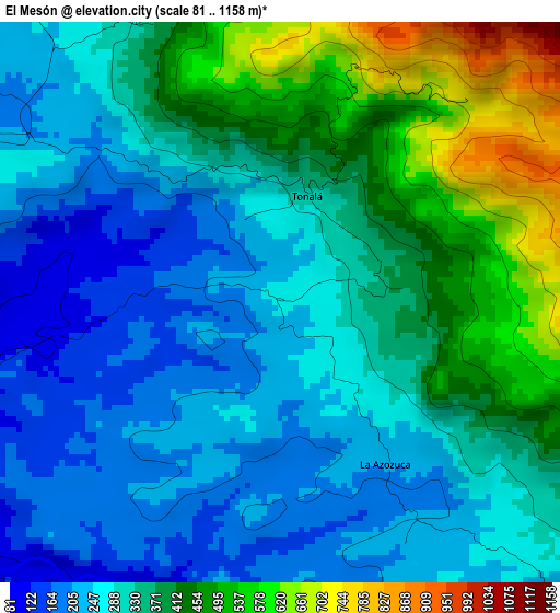 El Mesón elevation map