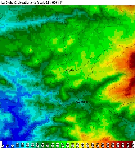 La Dicha elevation map