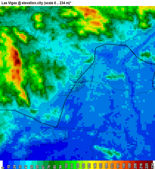 Las Vigas elevation map