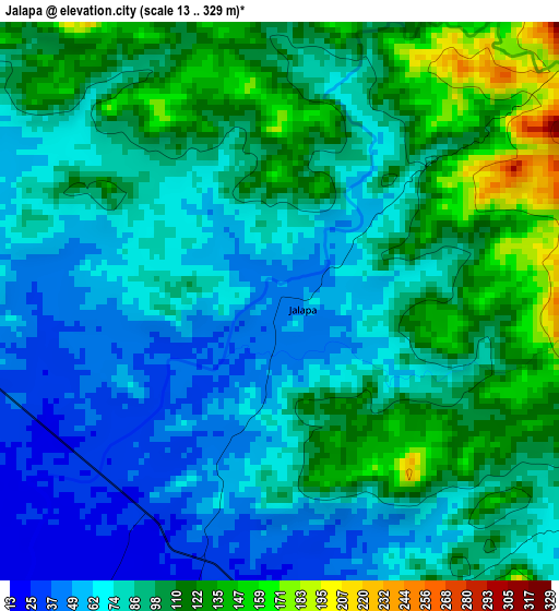 Jalapa elevation map