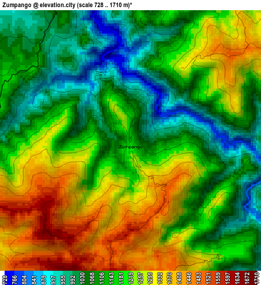 Zumpango elevation map