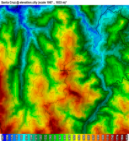 Santa Cruz elevation map