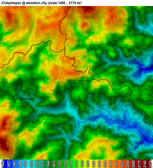 Chiepetepec elevation map