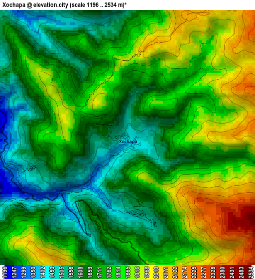 Xochapa elevation map