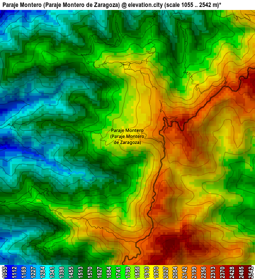 Paraje Montero (Paraje Montero de Zaragoza) elevation map