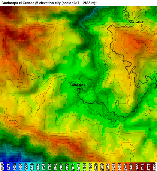 Cochoapa el Grande elevation map