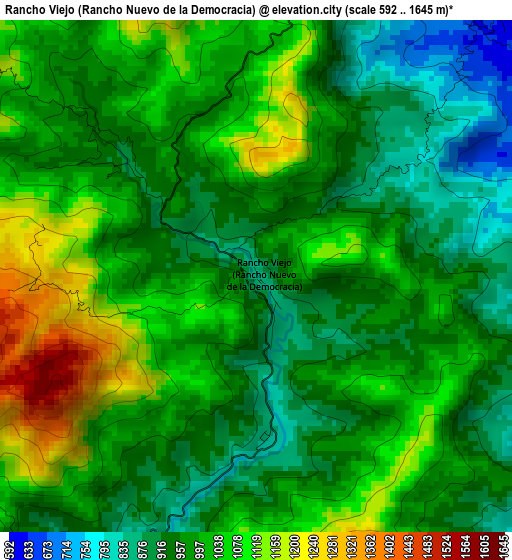 Rancho Viejo (Rancho Nuevo de la Democracia) elevation map