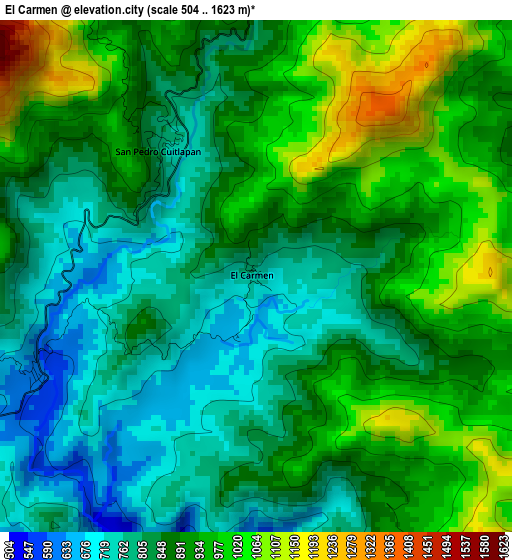 El Carmen elevation map