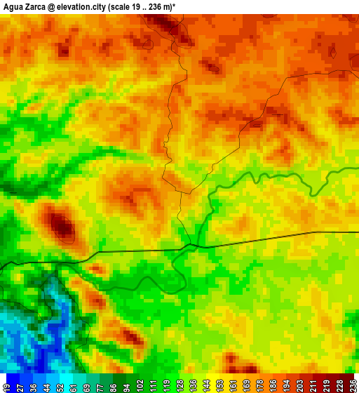 Agua Zarca elevation map