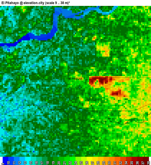 El Pitahayo elevation map