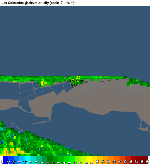 Las Coloradas elevation map