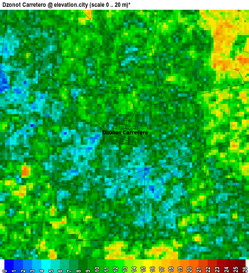 Dzonot Carretero elevation map