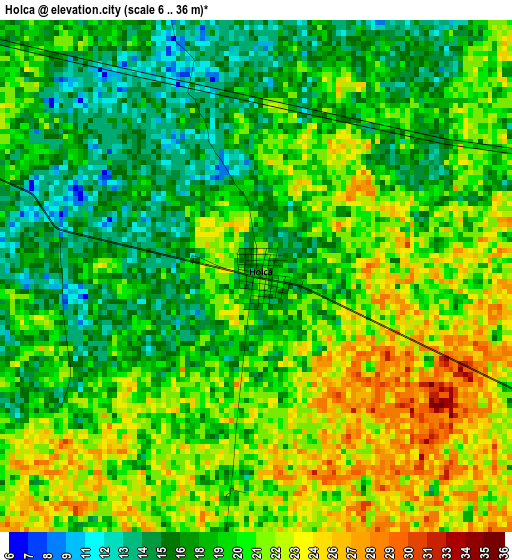 Holca elevation map