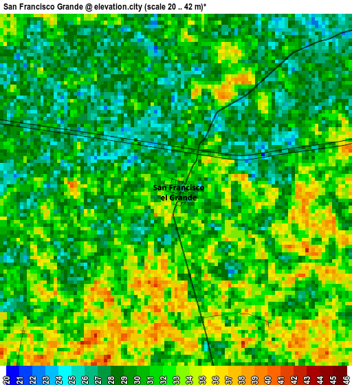 San Francisco Grande elevation map