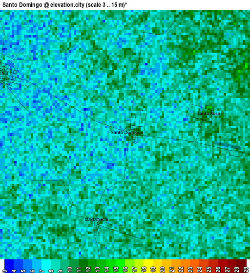 Santo Domingo elevation map