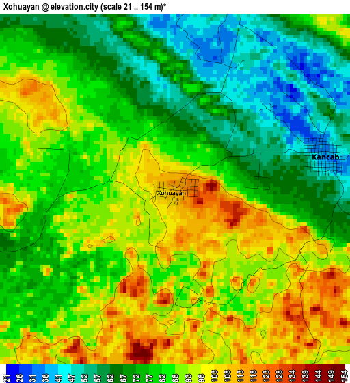 Xohuayan elevation map